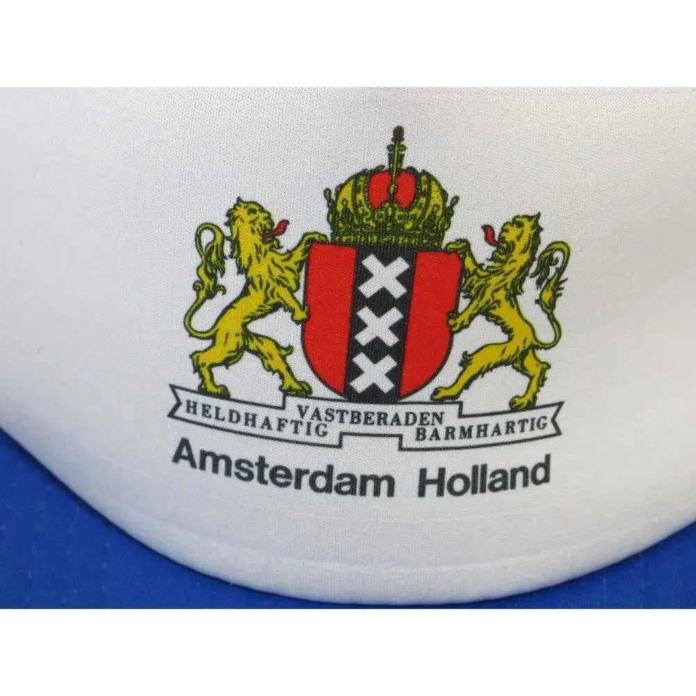 Vintage Amsterdam Holland Snapback KING CAP Hat Trucker Mesh - Appears Unworn!